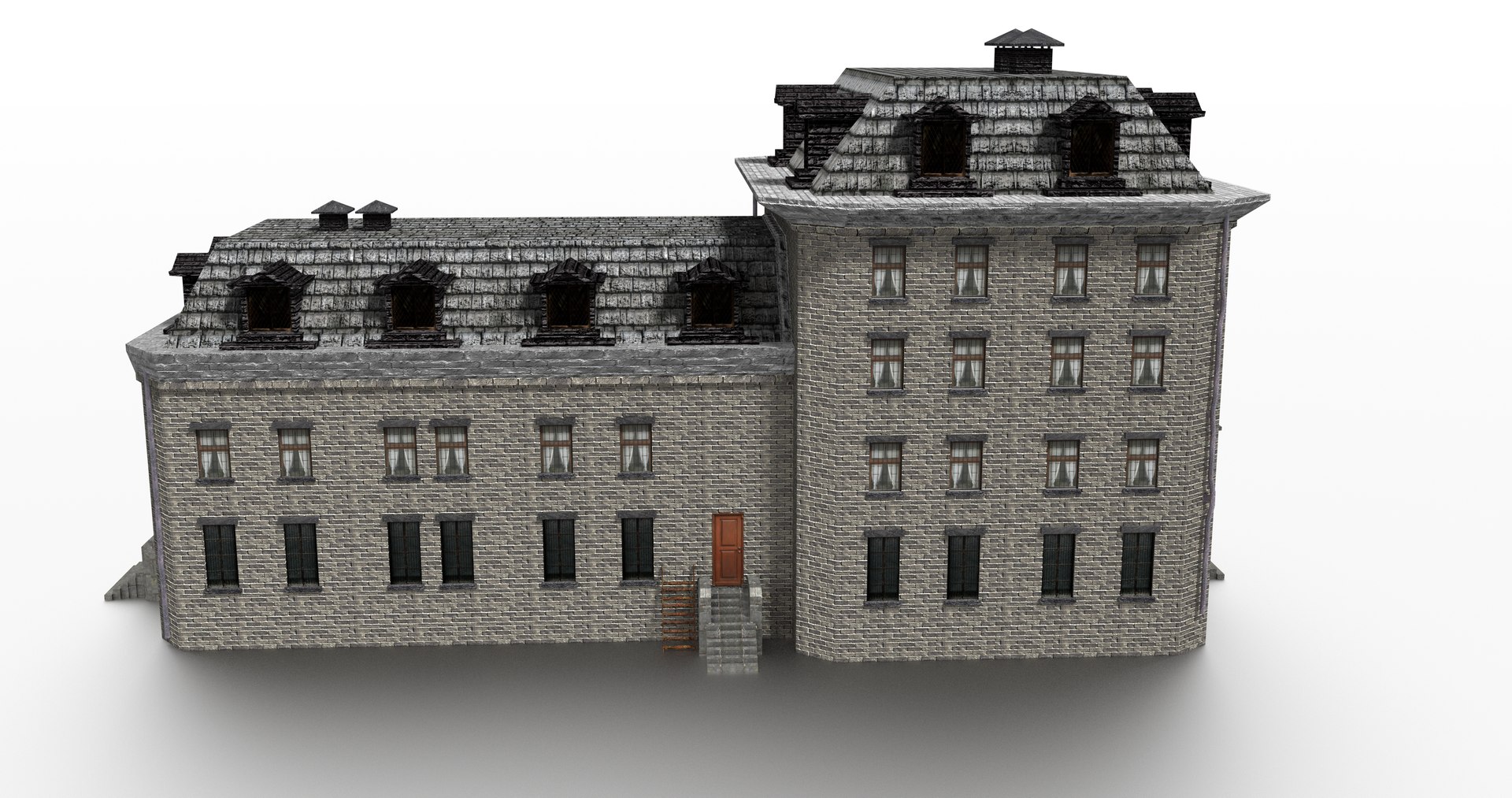 Old Asylum Building Exterior 3D Model - TurboSquid 1187928