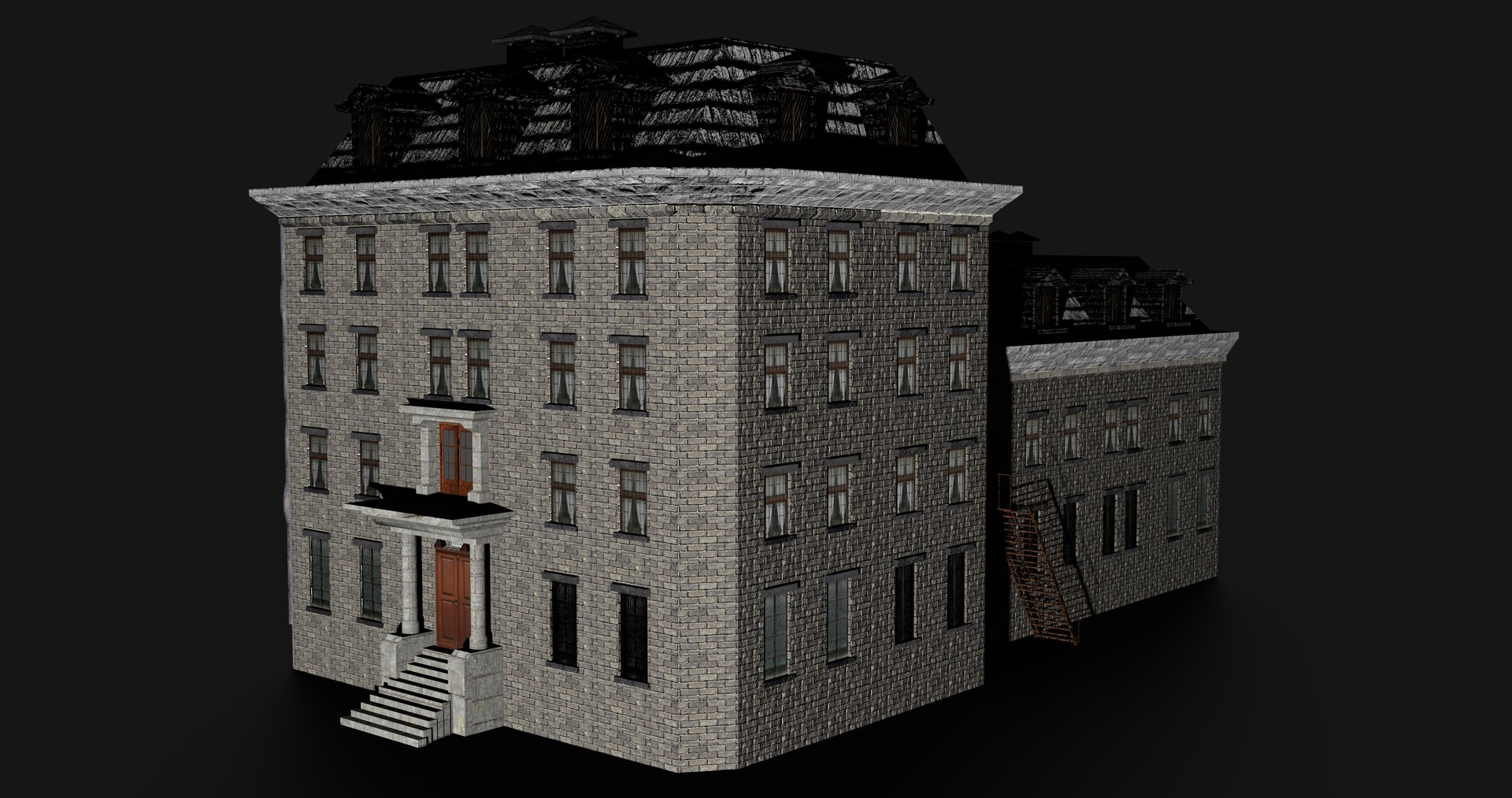 Old Asylum Building Exterior 3D Model - TurboSquid 1187928