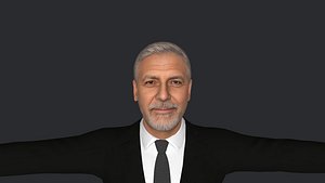 George Clooney  Hyper Realistic Full Body Fully Rigged 3D Character 3D model