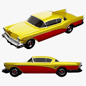 3D model Retro American 1950s Buick Roadmaster Classic Car