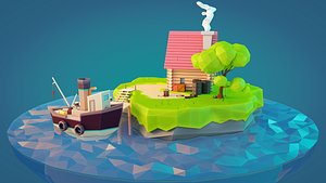 Low Poly Fisher Island