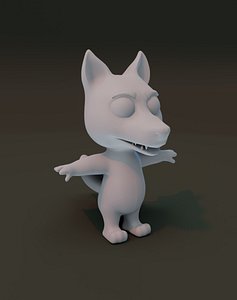 Cartoon Wolf Rigged Base Mesh 3D Model 3D