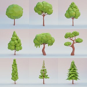 Tree set lowpoly