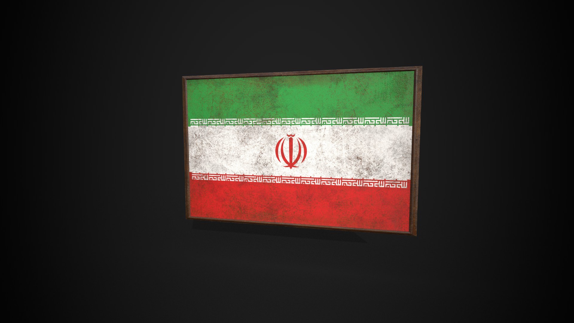 Old Picture Frame With Iran Flag - Game Ready PBR Low-poly 3D Model 3D ...