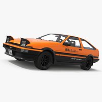 Orange Toyota AE86 Trueno Simplified