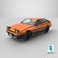 3D model Orange Toyota AE86 Trueno Simplified