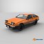 3D model Orange Toyota AE86 Trueno Simplified