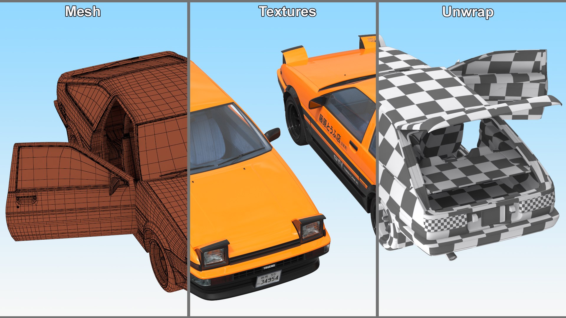 3D model Orange Toyota AE86 Trueno Simplified https://p.turbosquid.com/ts-thumb/LQ/zUBINW/nf/orange_toyota_ae86_trueno_simplified_022/jpg/1748297026/1920x1080/fit_q87/54dcf4a4b6ef6da4e823a8d39e017e45ece59eb9/orange_toyota_ae86_trueno_simplified_022.jpg