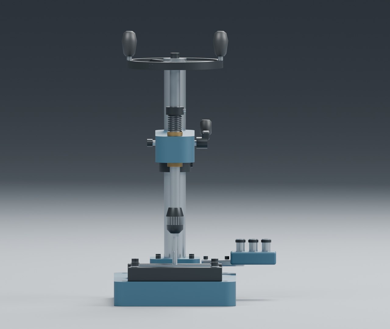 Manual Tapping Stand with Guided Spindle and Work Stops 3D model https://p.turbosquid.com/ts-thumb/LR/18XEDj/KL/03_front/jpg/1793272912/1920x1080/fit_q87/d13be4d84af700132dfd0d45bf9e02cb50d93857/03_front.jpg