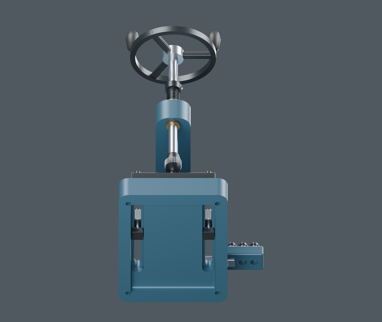 Manual Tapping Stand with Guided Spindle and Work Stops 3D model https://p.turbosquid.com/ts-thumb/LR/18XEDj/Qk/08_construction/jpg/1793272943/1920x1080/fit_q87/f142c9dcc2b40e2c9b6aeaa55835dcc58eba6db1/08_construction.jpg