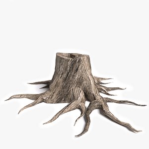 3d model dead tree stump