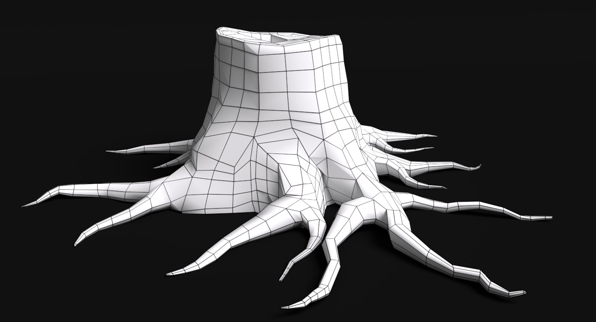 3d model dead tree stump