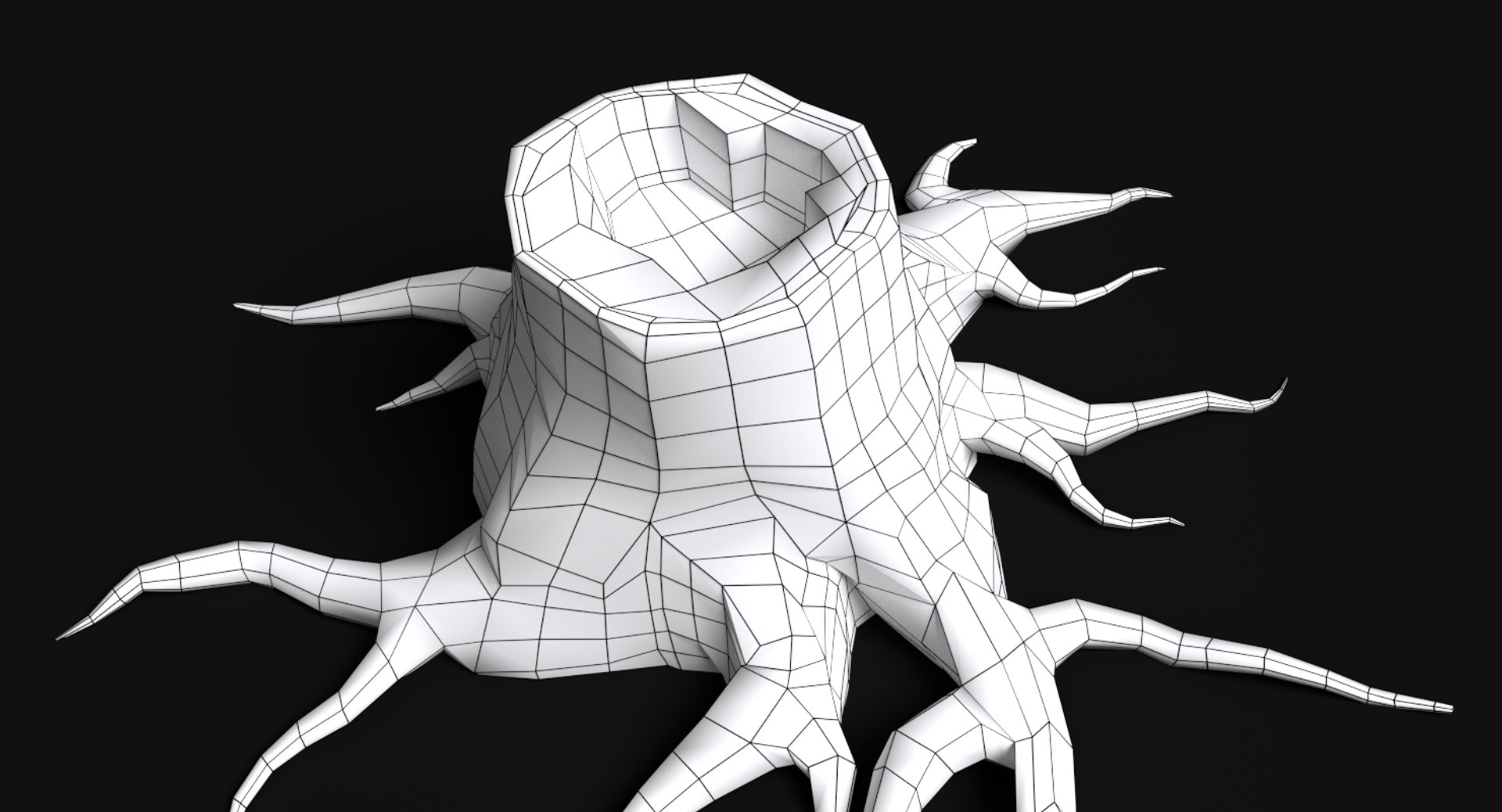 3d model dead tree stump