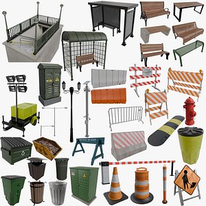 Street Element Collection 01 3D