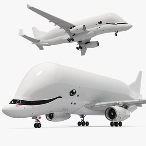 3D Wide Body Cargo Aircraft Jet Transport White model