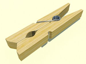 3d clothespin modelled