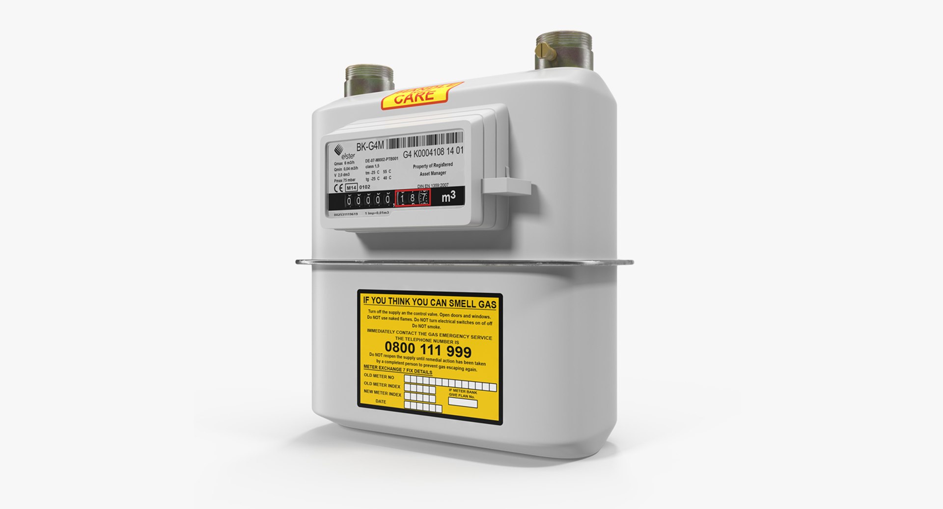 Gas Flow Meter 3D model preview