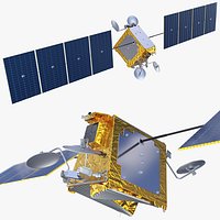 Communication Satellite with Solar Arrays