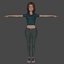 Cartoon Woman Ayse Low-poly Modelo 3D listo para el juego