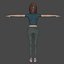 Cartoon Woman Ayse Low-poly Modelo 3D listo para el juego