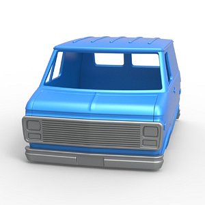 Diecast Shell of Fun short Vintage Van Scale 1 to 25 3D model