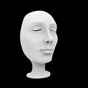 Sleepy Dream Mask 3D Print Model Serene Face Art 3D