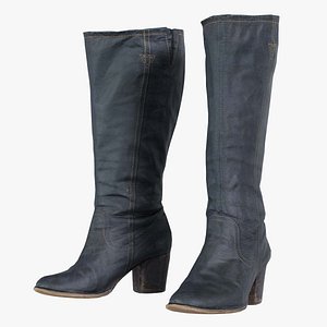 Tall Boot Noir Leather Remastered