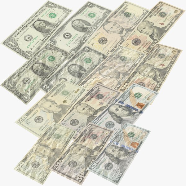 usa dollars banknotes new 3D