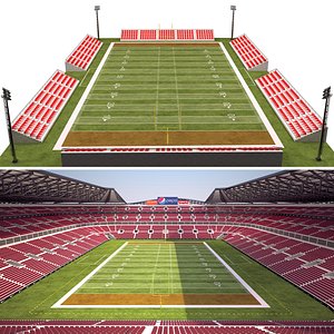 3D US Football Stadiums Collection 4 model
