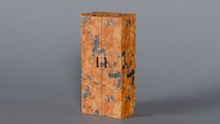 Low Poly 2 doors rusted iron wardrobe 3D Model StemCell certified 4K PBR Textures