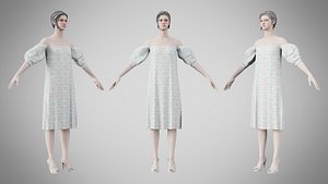 Dress 15 Aqua Meadow Mosaic 3D model