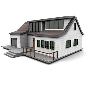 3d american neighborhood house