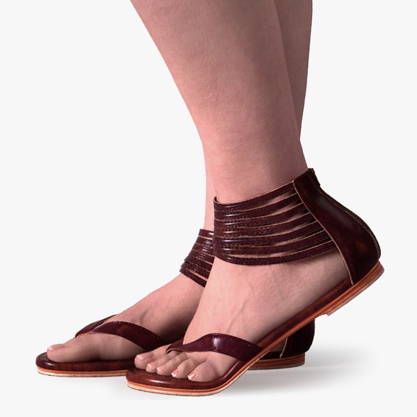 woman s legs sandals 3D