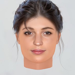 Alicia Vikander Head - No Hair - Low poly head for game