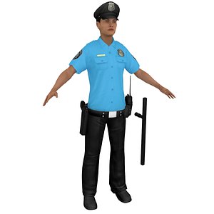 female police officer 3D model