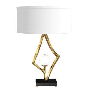 3D Abstract Lamp Crystal Sphere Brass By Global Views