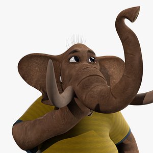 3D Cartoon Elephant Rigged