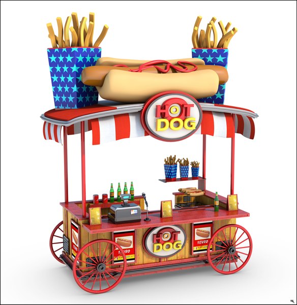 Hot dog cart 3D model - TurboSquid 1269295