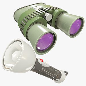 binoculars flashlight 3D model