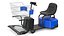 Motorized Grocery Cart Blue Dirty 3D model