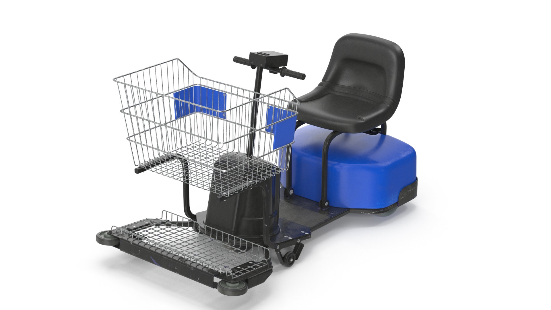 Motorized Grocery Cart Blue Dirty 3D Model TurboSquid 2054574