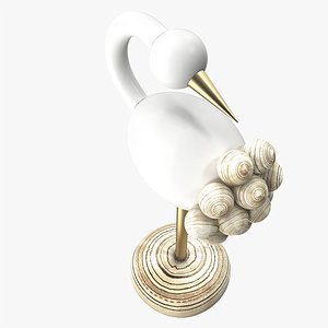 3d model vintage flamingo 2