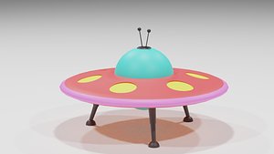 Low Poly Cartoon UFO