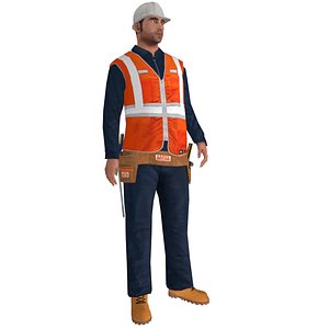max rigged worker biped man
