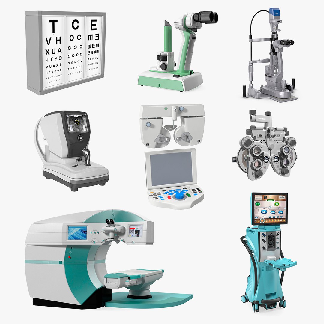 Eye Diagnosis and Surgery Instruments Collection 5 3D model preview