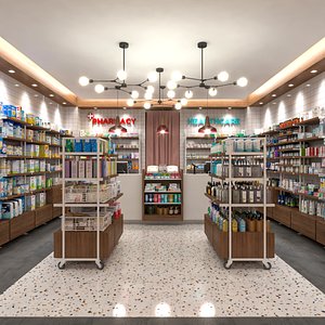 3D pharmacy healthcare store model