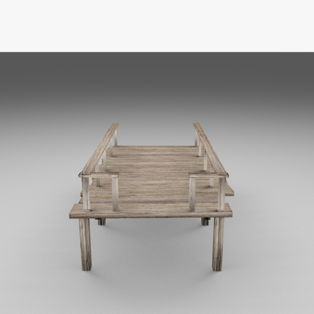 3d Model Platform Wooden Wood