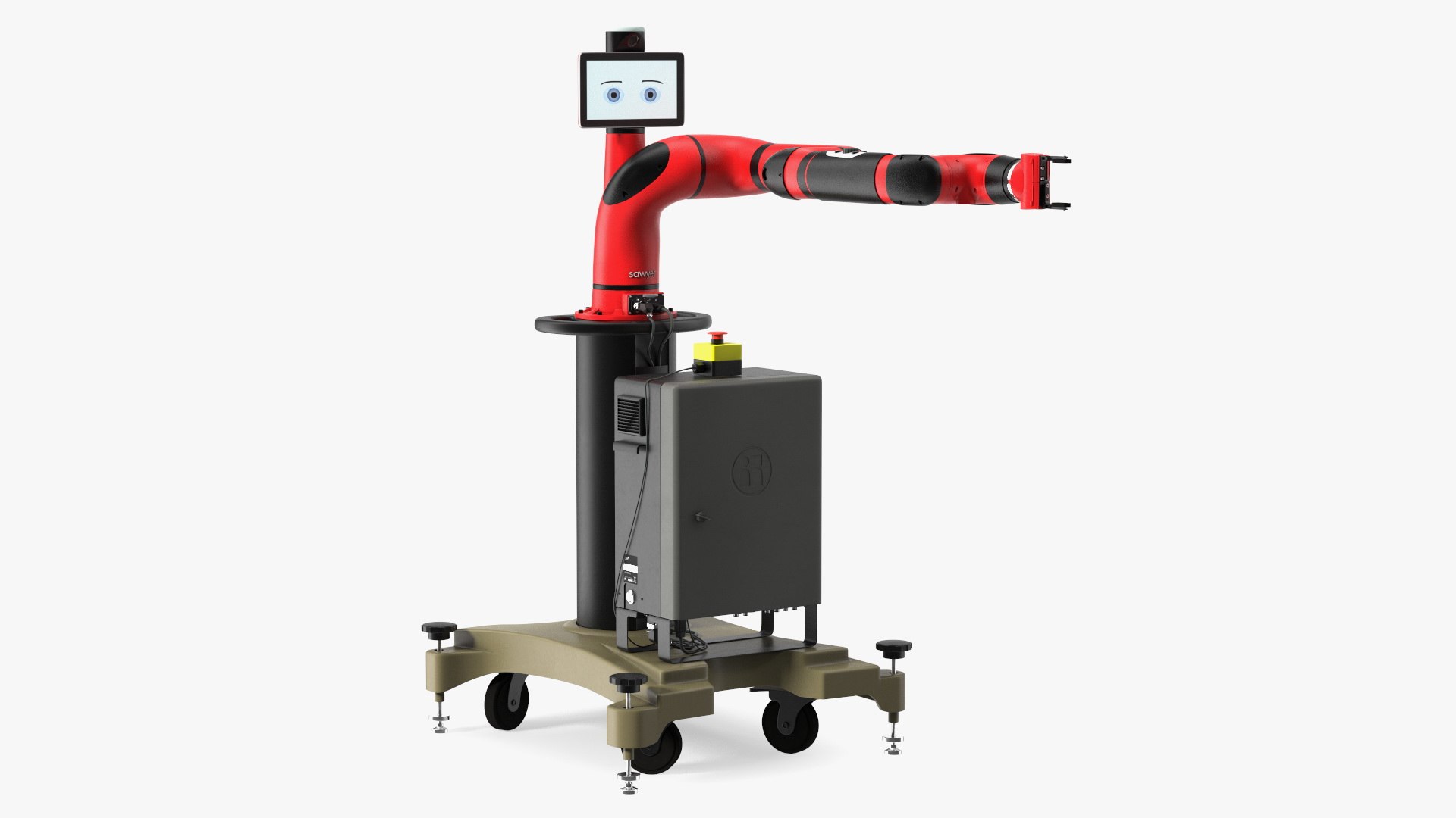 Sawyer Black Edition Collaborative Robot with Pedestal Rigged 3D model preview