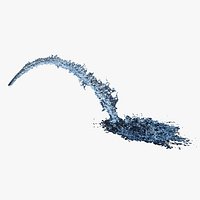 Arch Fountain animation with variable flow rising on side at 45deg - Duration of 20s at 30fps