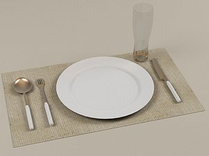 dining table set 3d model